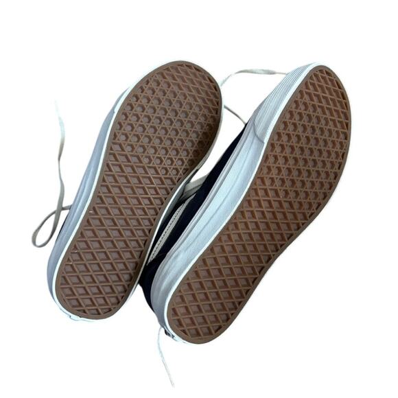 Vans Old Skool Skateboarding Shoes Navy Blue Leather Men 7.5 Women 9 - Picture 6 of 7